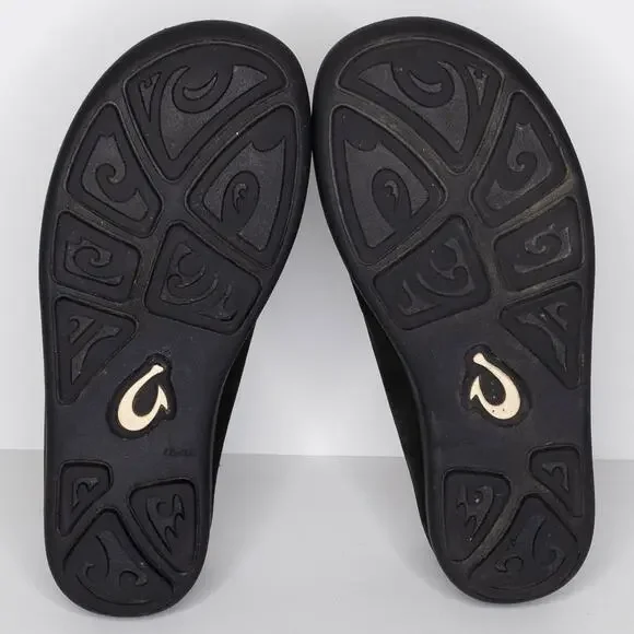 Olukai Boys Moloa Loafer Shoes Slip On Comfort Leather Youth Black Size 1 | AR - Picture 6 of 6